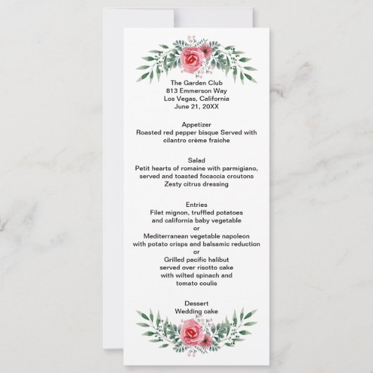 Waterverf Roze Roze Greenery Foliage Weddenschap M (Voorkant)