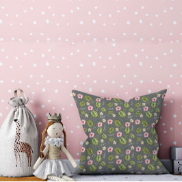 Waterverf roze roze grijs patroon kussen