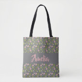 Waterverf roze roze grijs patroon tote bag (Voorkant)