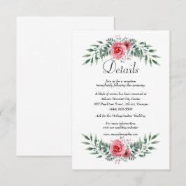 Waterverf roze roze groen foliedossier - Gegevens Informatiekaartje