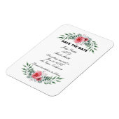 Waterverf roze roze groene foliage bespaart datum magneet (Linkerzijde)