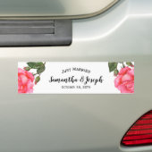 Waterverf roze roze illustratie bumpersticker (Op auto)