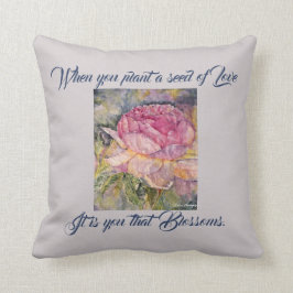 Waterverf Roze roze liefde Sierkussen