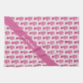 Waterverf roze roze patroon sneeuwblazen theedoek