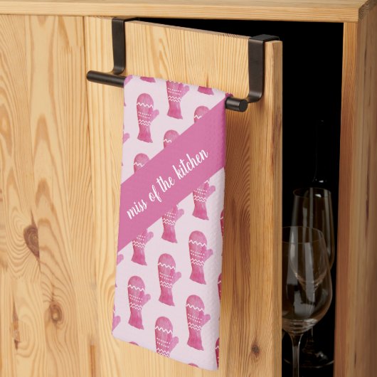 Waterverf roze roze patroon sneeuwblazen theedoek (Derde Gevouwen)