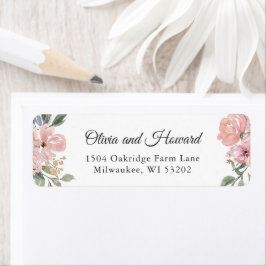 Waterverf roze roze roestvrij etiket