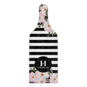 Waterverf roze roze roze rozenstaffels monogram op snijplank (Voorkant)