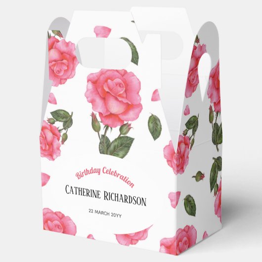 Waterverf Roze Roze Roze Shabby Chic Design Bedankdoosjes (Geopend)