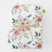 Waterverf Roze roze set van 3 overloopvellen Inpakpapier Vel (In situ)