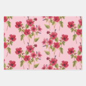 Waterverf Roze roze set van 3 overloopvellen Inpakpapier Vel (Voorkant)