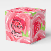 Waterverf Roze Rozen 2" Party Bedankdoosjes (Voorkant Zijde)