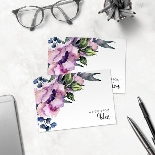 Waterverf Roze rozen Aangepast Bedankkaart