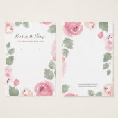 Waterverf roze rozen Achtergrond die Kaarten verdi Visitekaartje (Voorkant /achterkant)