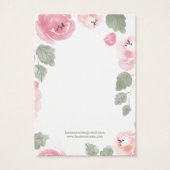 Waterverf roze rozen Achtergrond die Kaarten verdi Visitekaartje (Achterkant)