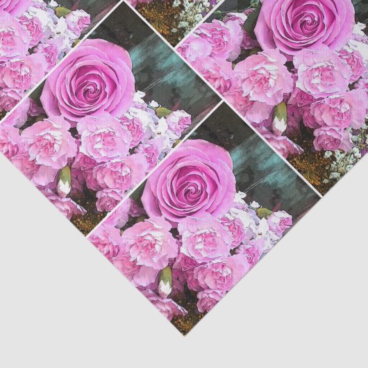 Waterverf roze rozen Baby Tissuepapier (Detail)