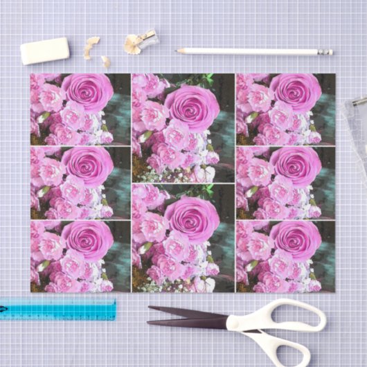 Waterverf roze rozen Baby Tissuepapier (Craft)