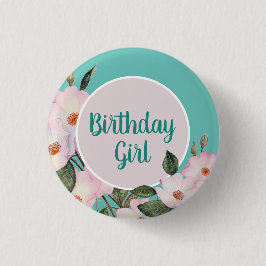 Waterverf Roze rozen Ballerina Botanische verf Ronde Button 3,2 Cm