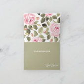 Waterverf Roze rozen Bedankkaart (Binnen)