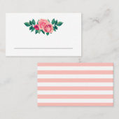 Waterverf roze rozen bloeien. Blush bloemenbruilof Plaatskaartje (Voorkant / Achterkant)