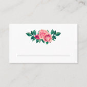Waterverf roze rozen bloeien. Blush bloemenbruilof Plaatskaartje (Voorkant)