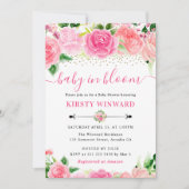 Waterverf Roze Rozen Bloemen Baby shower Kaart (Voorkant)