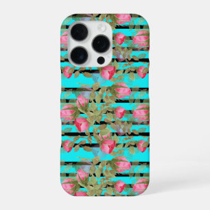 Waterverf roze rozen bloemen bloem romantisch prin iPhone 16 pro hoesje