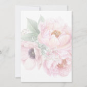 Waterverf Roze Rozen Bloemen Bruidsfeest Kaart (Achterkant)