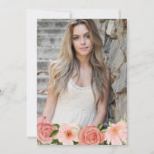 Waterverf Roze Rozen Bloemen Foto Sweet 16 Kaart (Achterkant)