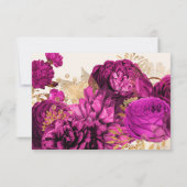Waterverf Roze Rozen Bloemen RSVP Respons Kaart (Achterkant)
