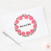 Waterverf roze rozen Botanische illustratie Ronde Sticker (Envelop)