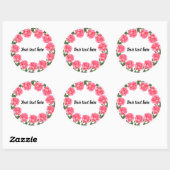 Waterverf roze rozen Botanische illustratie Ronde Sticker (Vel)