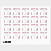 Waterverf roze rozen bruiloft feest vierkante sticker (Vel)