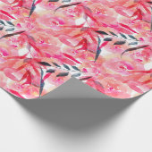 Waterverf Roze rozen Cadeaupapier (Hoek)