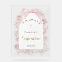 waterverf roze rozen Communie