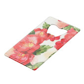 Waterverf Roze rozen Creditkaart Flessenopener (Achterkant Gekanteld)