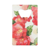 Waterverf Roze rozen Creditkaart Flessenopener (Achterkant)