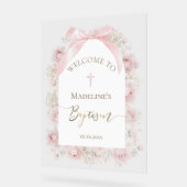waterverf roze rozen Doop Acryl Bord (Hoek)
