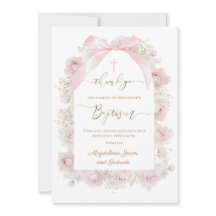 waterverf roze rozen doop dankkaart