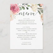 Waterverf roze rozen. Elegante bloemige bruiloft Menu (Voorkant)