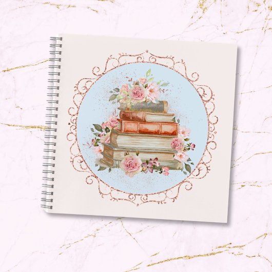 Waterverf  Roze Rozen en Boeken Bloemen