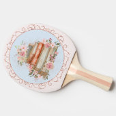 Waterverf  Roze Rozen en Boeken Bloemen Tafeltennisbatje (Zijkant)