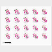 Waterverf roze rozen en Franse Macarons Birthday Ronde Sticker (Vel)