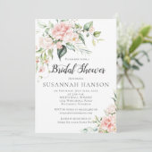 Waterverf Roze Rozen Eucalyptus Vrijgezellenfeest Kaart (Staand voorkant)