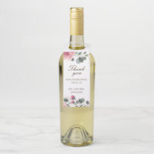 Waterverf roze rozen. Floral bruiloft bedankt Flessenhanger (Op fles)