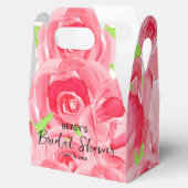Waterverf roze rozen Floral Gable Bedankdoosjes (Geopend)