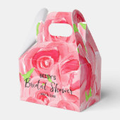 Waterverf roze rozen Floral Gable Bedankdoosjes (Voorkant Zijde)