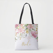 Waterverf Roze Rozen Greenery Bride Tas (Voorkant)