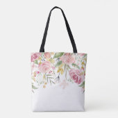 Waterverf Roze Rozen Greenery Bride Tas (Achterkant)