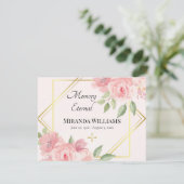 Waterverf Roze Rozen Grieks-orthodoxe begrafenis Bedankkaart (Staand voorkant)