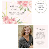 Waterverf Roze Rozen Grieks-orthodoxe begrafenis Bedankkaart